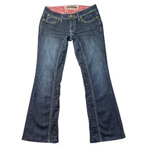 Kentucky Jeans Women's 31 Blue Reba Ride Me Dirty Denim Western Whiskered Pants